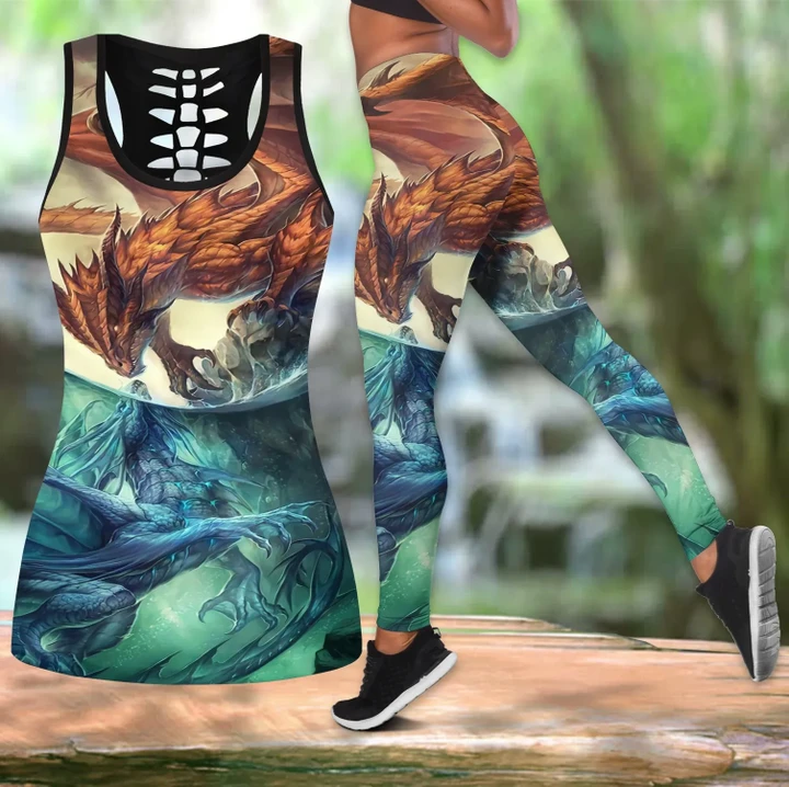 Ice and Fire Dragon Combo Tank + Legging MP180813S - Amaze Style™-Apparel