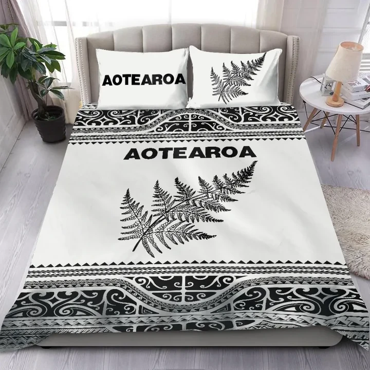 Aotearoa Bedding Set Manaia Silver Fern Paua Shell NTN07152001 - Amaze Style™-Bedding