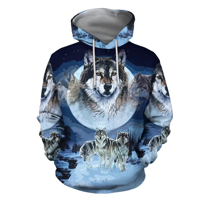 Native Wolf 3D Hoodie MP889 - Amaze Style™-Apparel