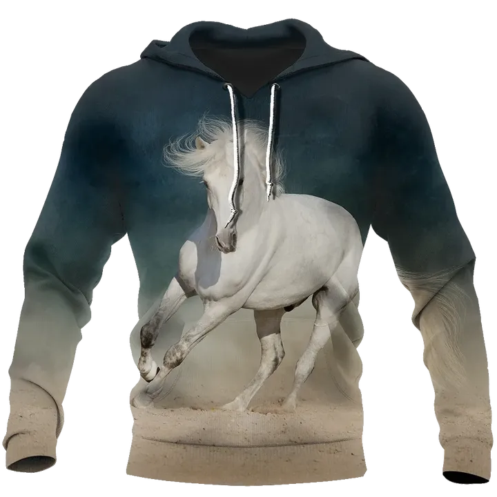 Beautiful White Horse 3D All Over Printed Shirt Hoodie For Men And Women JJ051206 - Amaze Style™-Apparel