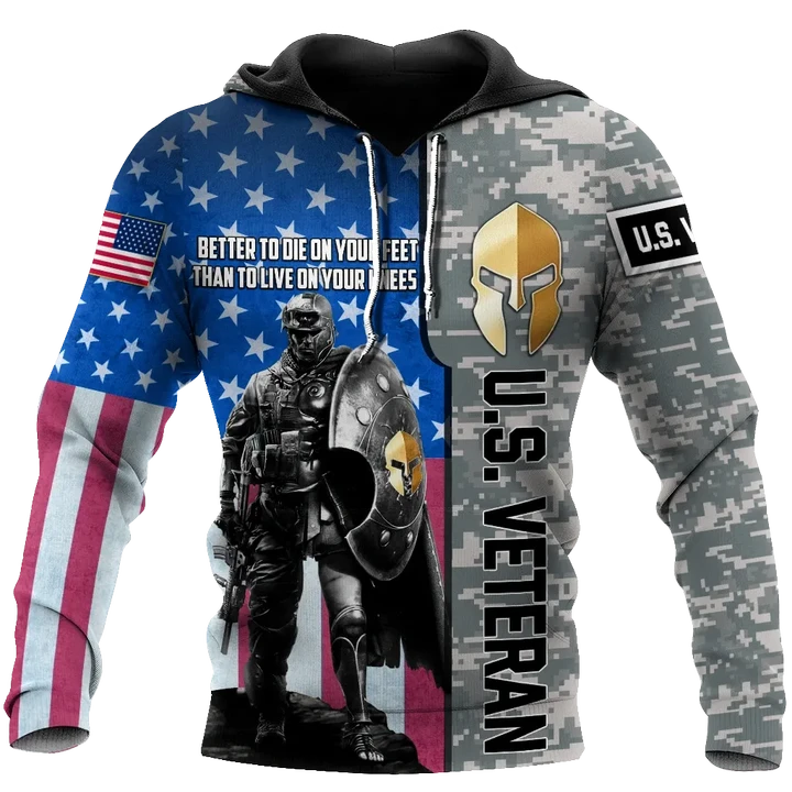 Spartan Soldier US Veteran 3D All Over Printed Shirt Hoodie MP21082020 - Amaze Style™-Apparel