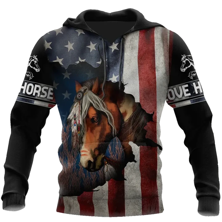 Love Beautiful Horse 3D All Over Printed Shirts TR0805201 - Amaze Style™-Apparel