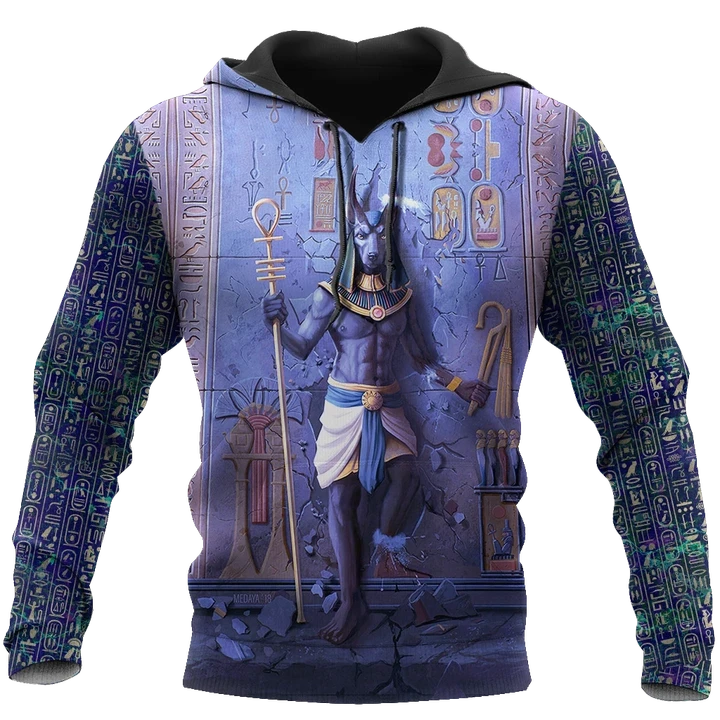 Anubis Face Blue Egypt Ancient 3D All Over Printed Clothes - Amaze Style™-Apparel