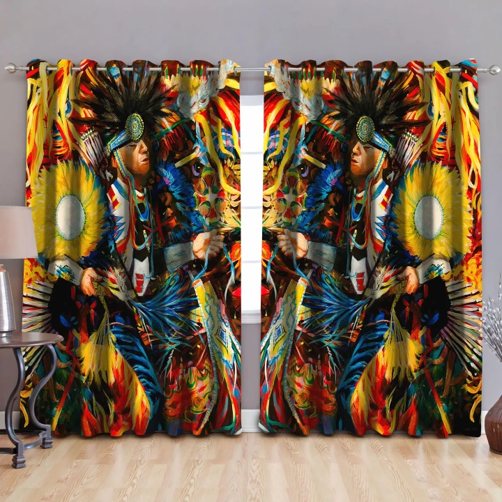 Native American Pow Wow Blackout Thermal Grommet Window Curtains Pi160504 - Amaze Style™-Curtains