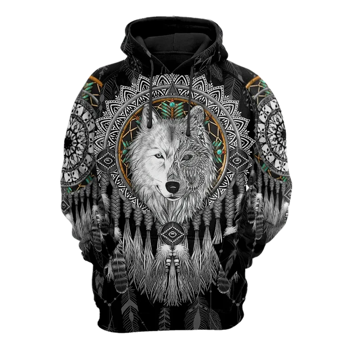 Mandala Dreamcatcher Native Wolf 3D All Over Printed Hoodie Shirt For Men and Women TR0809203 - Amaze Style™-Apparel