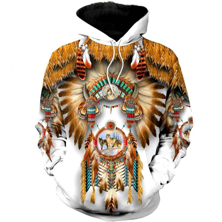 NATIVE AMERICAN 3D OVER PRINTED HOODIE SWEATER MP887 - Amaze Style™-Apparel