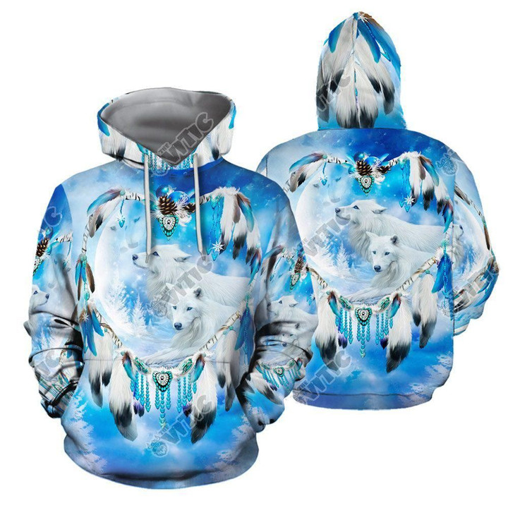 Native White Wolf 3D Hoodie MP890 - Amaze Style™-Apparel