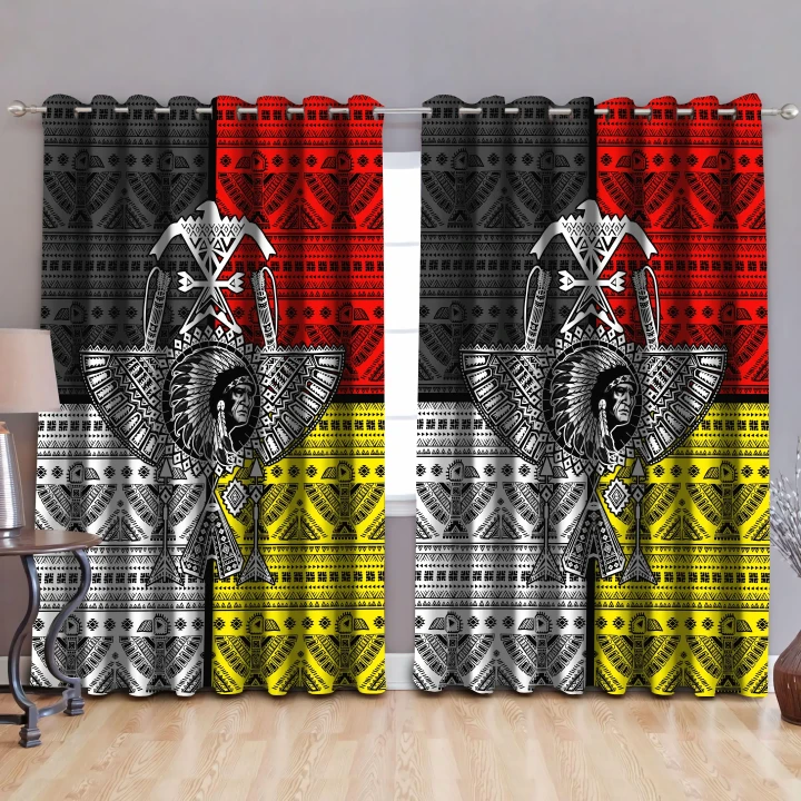 Native American Pattern Blackout Thermal Grommet Window Curtains Pi200507 - Amaze Style™-Curtains