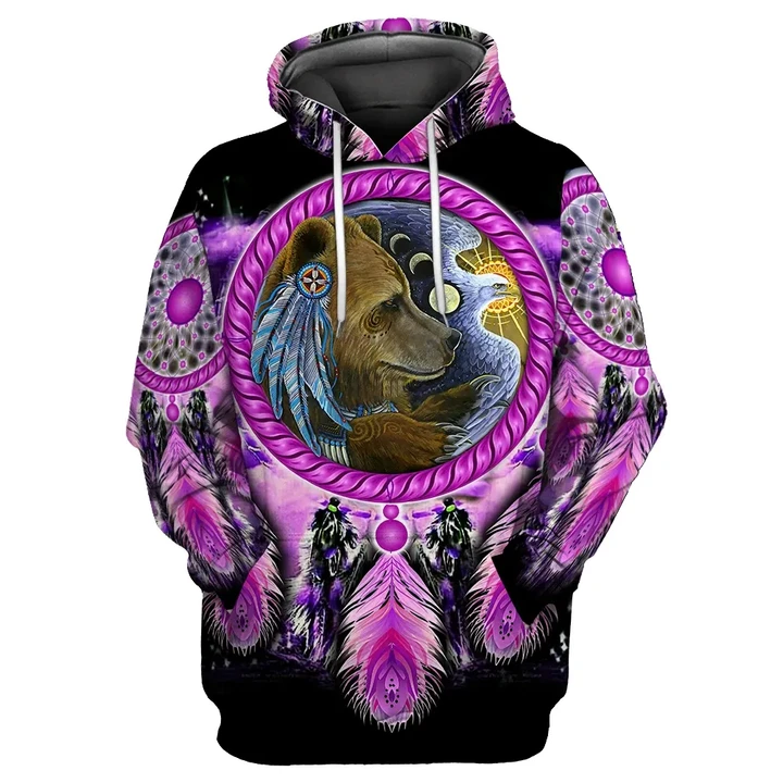 Native American Bear 3D All Over Printed Shirts JJ21052001 - Amaze Style™-Apparel