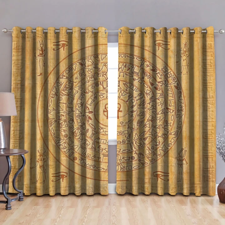 Ancient Egyptian Pattern Blackout Thermal Grommet Window Curtains Pi22062006 - Amaze Style™-Curtains