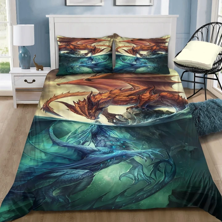 Ice And Fire Dragon Art Bedding Set MP180813 - Amaze Style™-Quilt