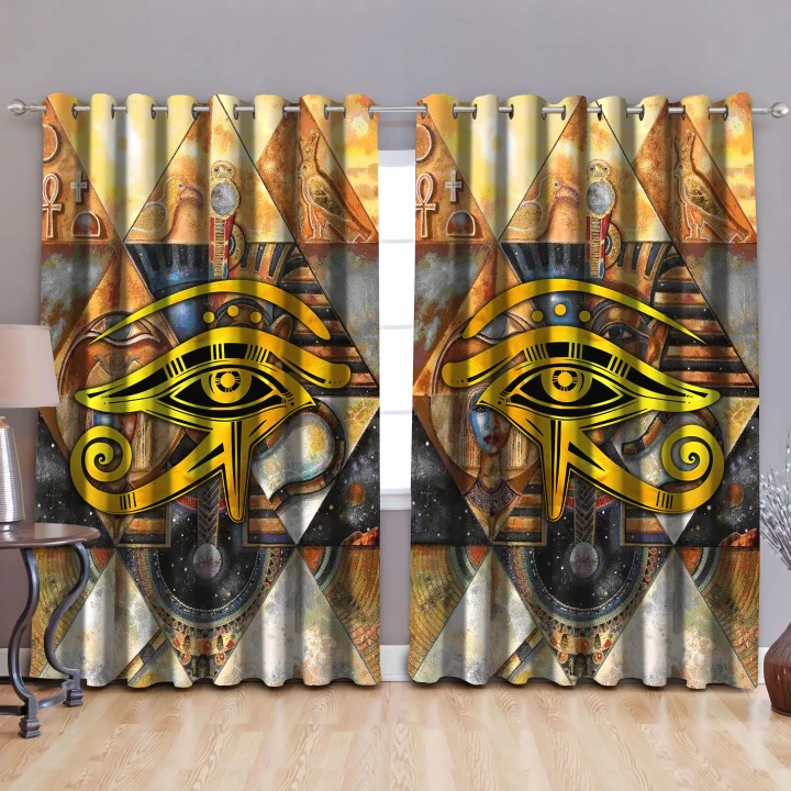 Eye of Horus Ancient Egyptian Pattern Blackout Thermal Grommet Window Curtains Pi19062001 - Amaze Style™-Curtains