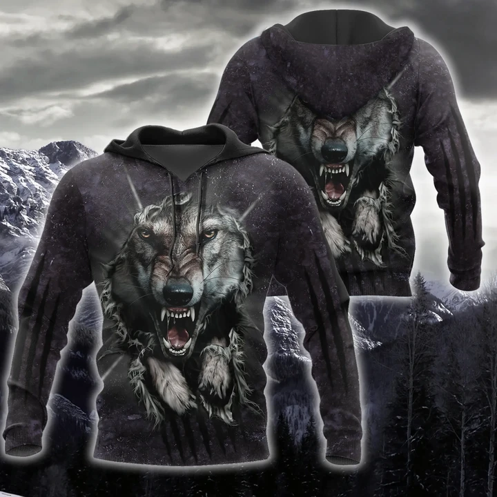 Wolf 3D All Over Printed Hoodie Shirt For Men and Women MP05092015 - Amaze Style™-Apparel