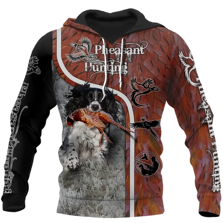 Pheasant Hunting Springer Spaniel 3D All Over Printed Shirts For Men And Women JJ180102 - Amaze Style™-Apparel