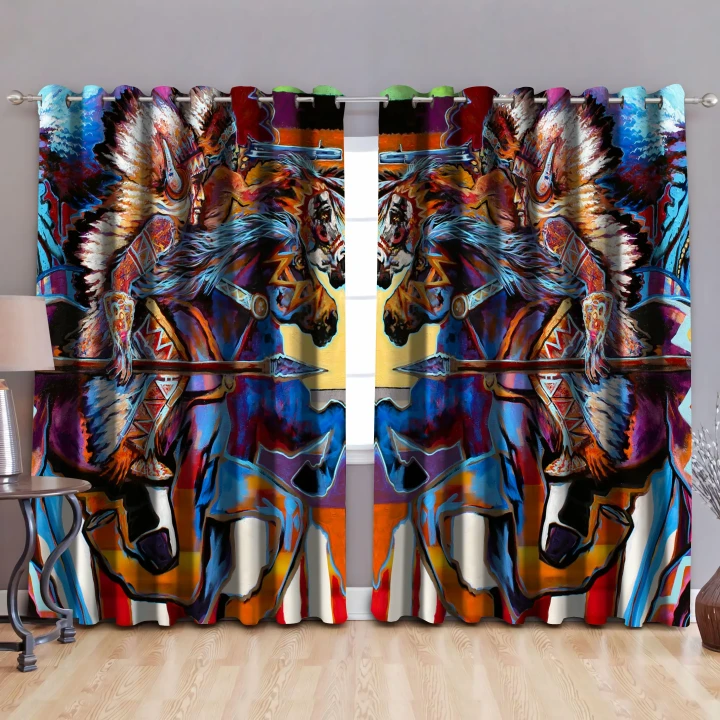Warrior Native American Blackout Thermal Grommet Window Curtains Pi110505 - Amaze Style™-Curtains