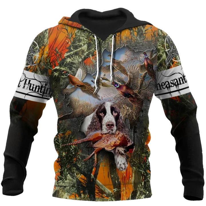 Pheasant Hunting Springer Spaniel 3D All Over Printed Shirts For Men And Women JJ180101 - Amaze Style™-Apparel