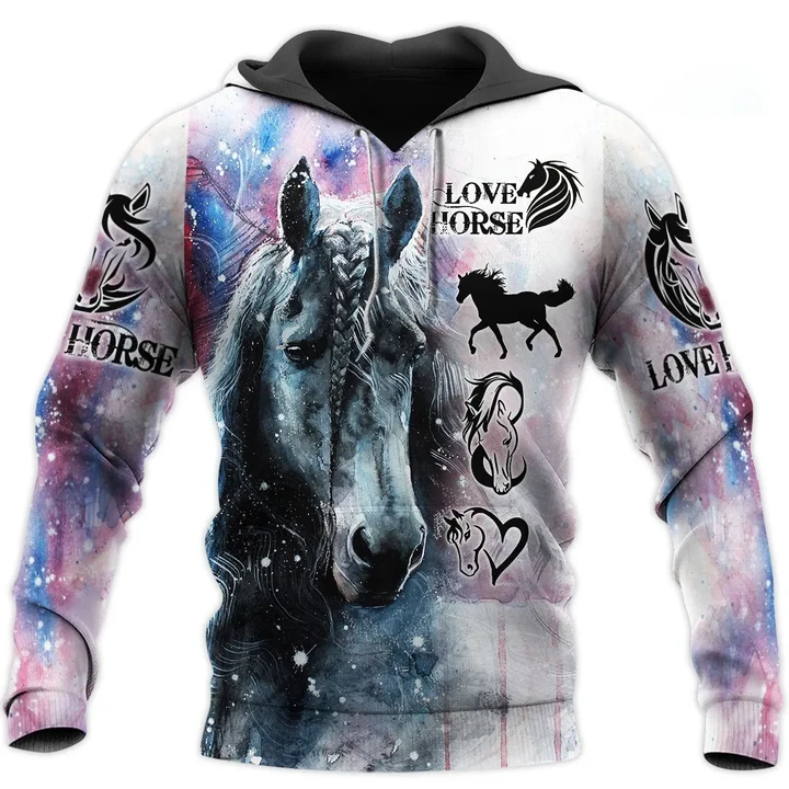 Love Beautiful Winter Horse Art 3D All Over Printed Shirt Hoodie For Men And Women MP050403 - Amaze Style™-Apparel
