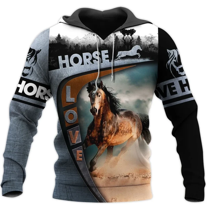 Love Horse 3D All Over Printed Shirt Hoodie For Men And Women MP050404 - Amaze Style™-Apparel
