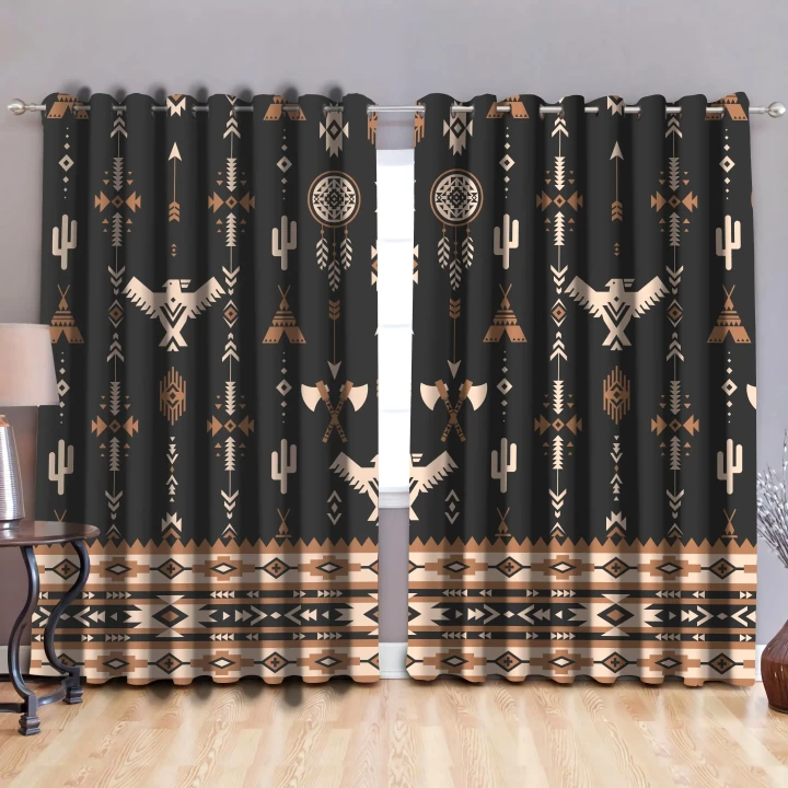 Native American Pattern Blackout Thermal Grommet Window Curtains Pi30052032 - Amaze Style™-Curtains