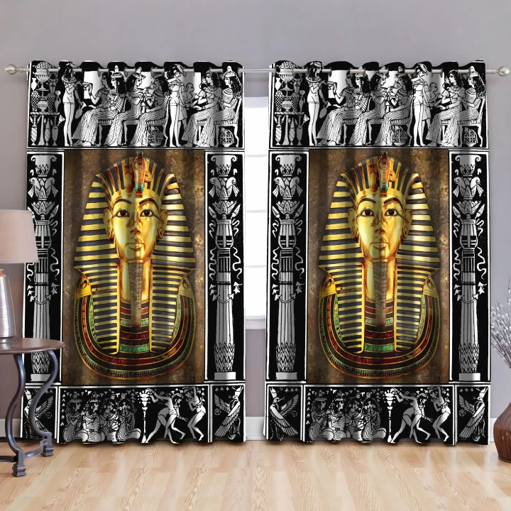 Ancient Egyptian Pharaoh Blackout Thermal Grommet Window Curtains Pi25062001 - Amaze Style™-Curtains