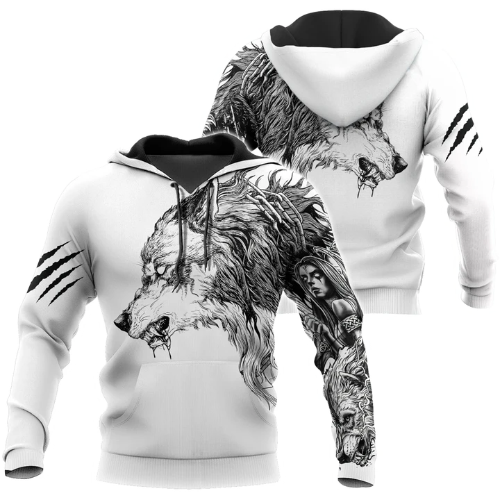 Tattoo Wolf Hoodie T Shirt For Men and Women HAC290501-NM - Amaze Style™-Apparel