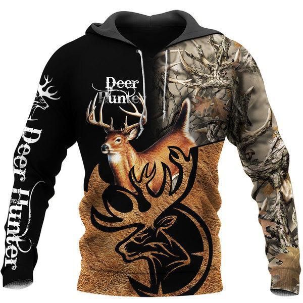 Caribou Camo Deer Hunting Hoodie T-Shirt Sweatshirt NM - Amaze Style™-Apparel