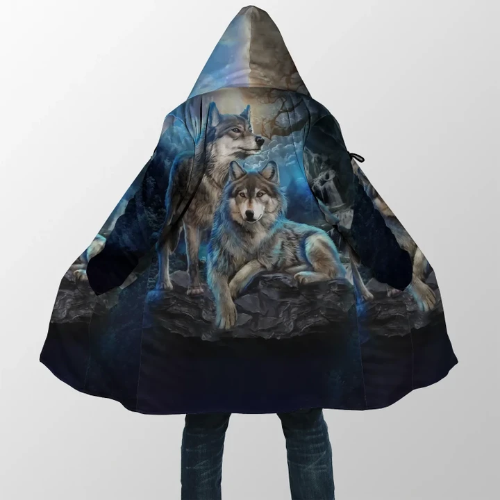 Wolf Hoodie T Shirt Cloak For Men and Women HAC220402 - Amaze Style™-Apparel