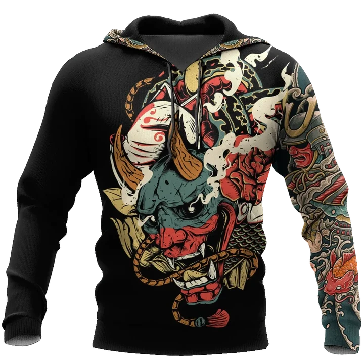 Samurai Tattoo Art Hoodie T Shirt For Men and Women HAC220604-NM - Amaze Style™-Apparel