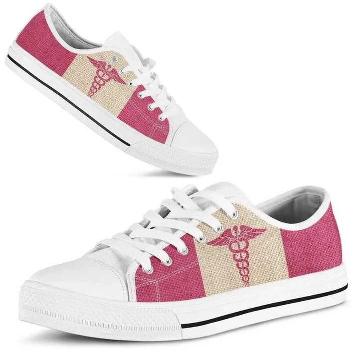 Nurse Pink Texture Low Top Shoes NM180305 - Amaze Style™-Apparel