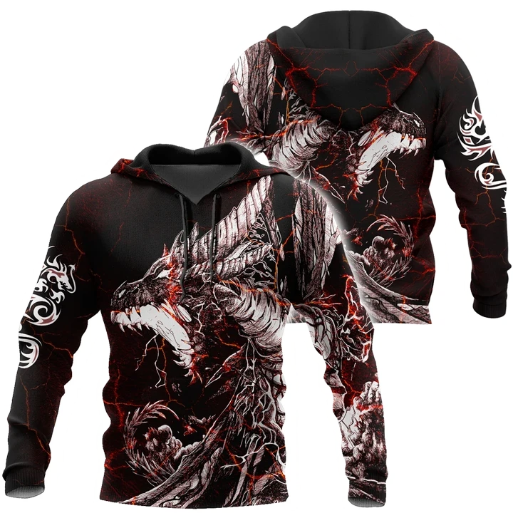 Red Black Tattoo  Dragon Hoodie T Shirt For Men and Women HAC190502-NM - Amaze Style™-Apparel
