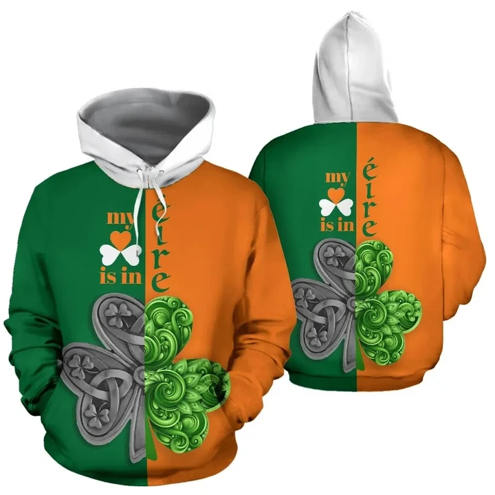 Irish Saint Patrick's Day Shamrock Celtic Cross Hoodie T-Shirt Sweatshirt Pi020306 - Amaze Style™-Apparel