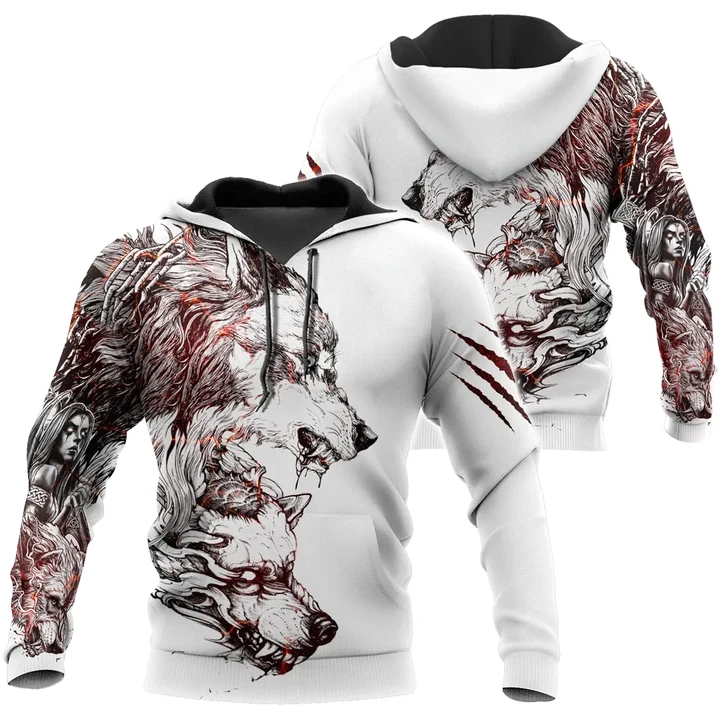 Tattoo Wolf Hoodie T Shirt For Men and Women HAC290502-NM - Amaze Style™-Apparel