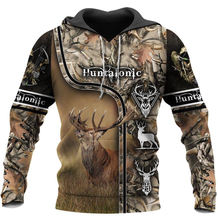 Camo Caribou Deer Hunting Hoodie Sweatshirt T-Shirt NM - Amaze Style™-Apparel
