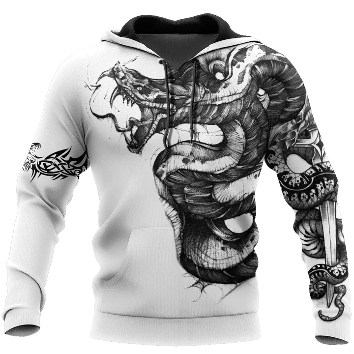 Snake Tattoo Hoodie T Shirt For Men and Women HAC210501 - Amaze Style™-Apparel
