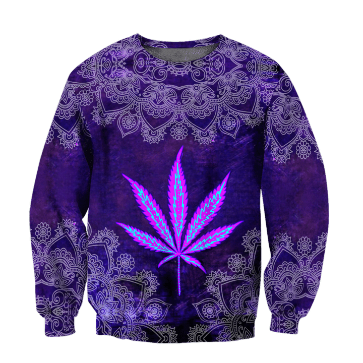 Happy Hippie With Mandala Purple 3D AOP Sweatshirt