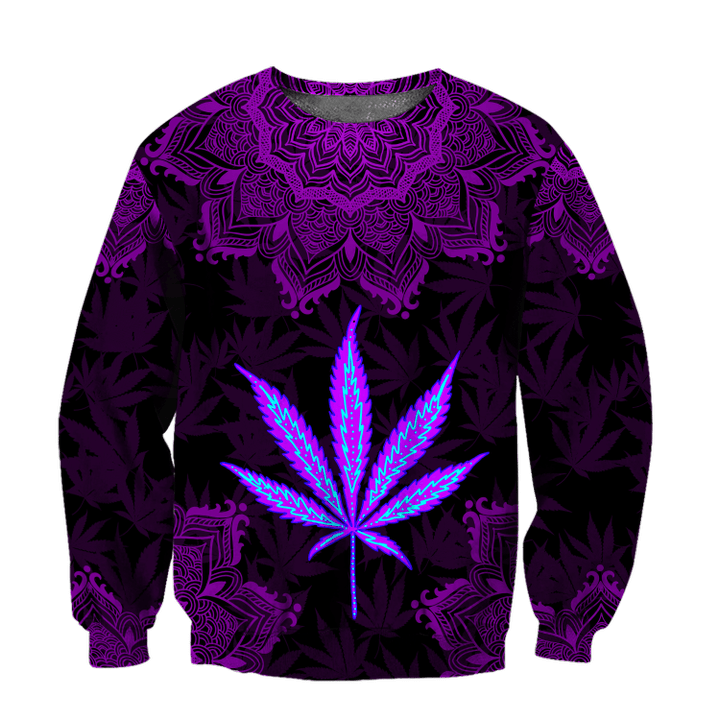 Happy Hippie With Mandala Dark Purple 3D AOP Sweatshirt