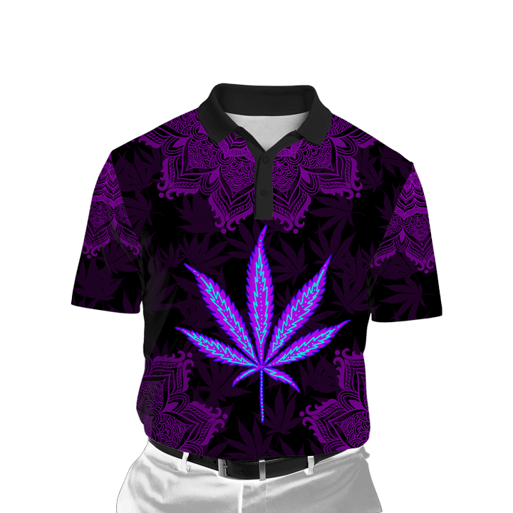 Happy Hippie With Mandala Dark Purple 3D AOP Polo Shirt