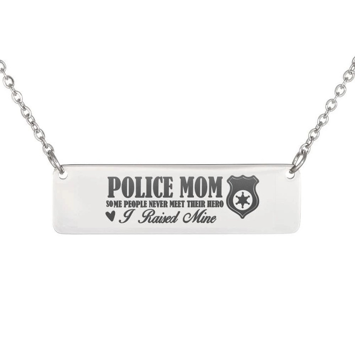 Police Mom Horizontal Bar Necklace