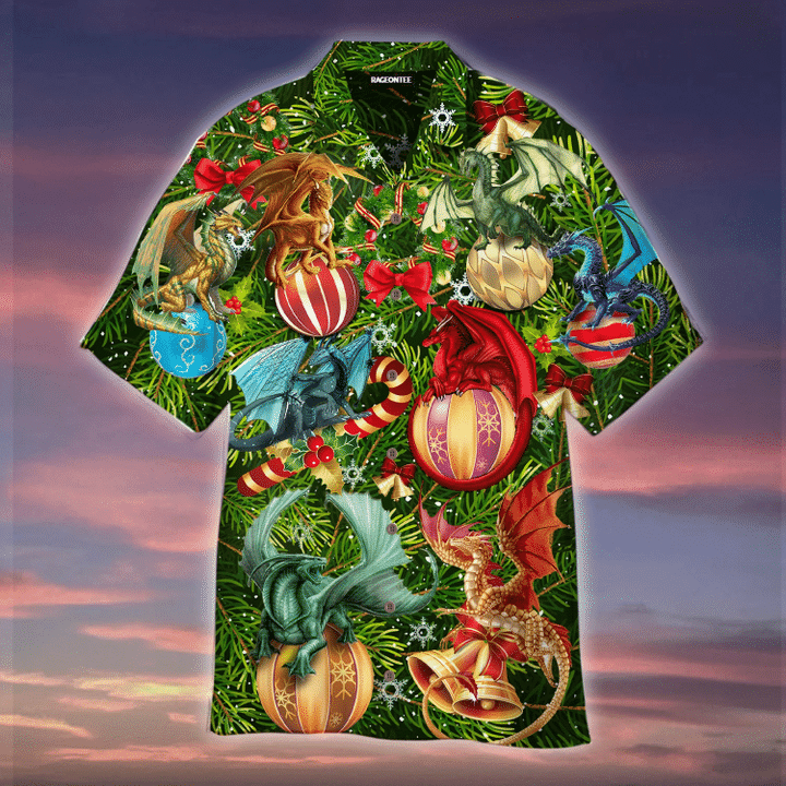 Christmas Dragon Under The Mistletoe Hawaiian Shirt | For Men & Women | Adult | WT1148