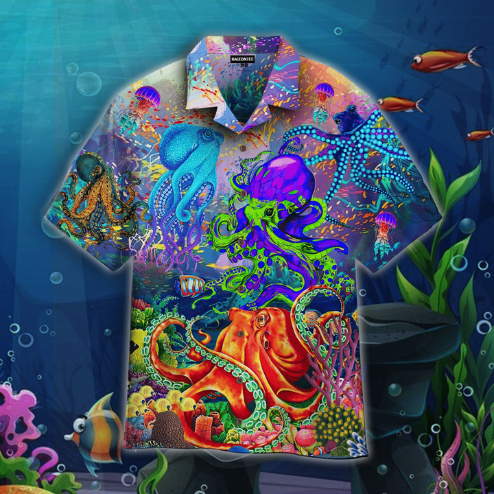 Colorful Octopus In Undersea World Hawaiian Shirt | For Men & Women | Adult | WT1547