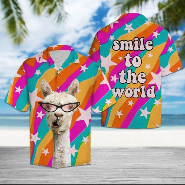 Llama Smile To The World Hawaiian Shirt | For Men & Women | Adult | HW6344