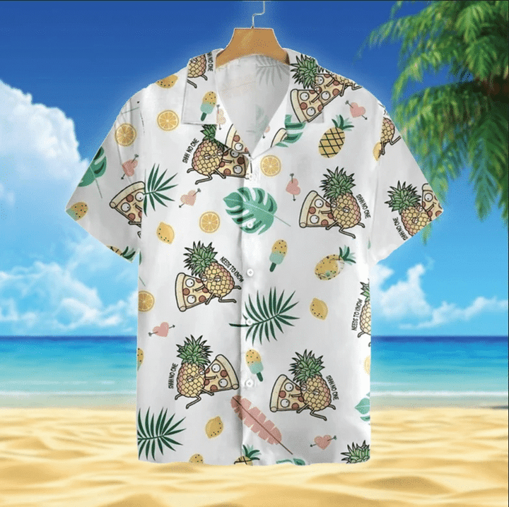 Pizza Pineapple Cartoon Hawaiian Shirt | For Men & Women | Adult | HW4341