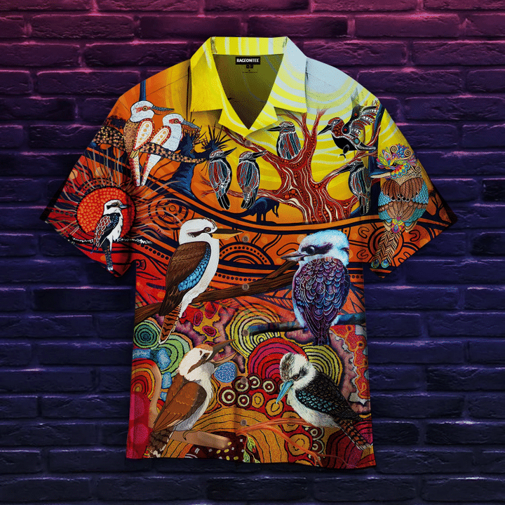 A Spirit Bird - Kookaburra Dreaming Aboriginal Art Hawaiian Shirt | For Men & Women | Adult | HW4945