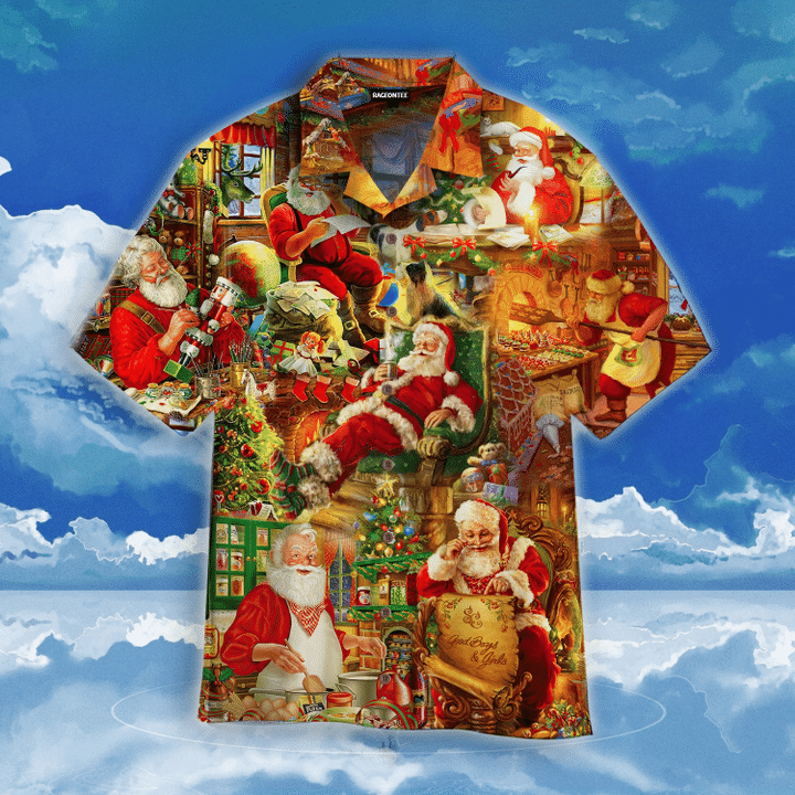 Santa Claus In Daily Life Christmas Hawaiian Shirt | For Men & Women | Adult | WT1009