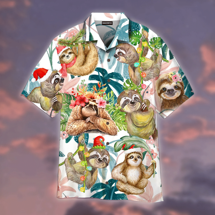 Merry Christmas With Happy Sloth Hawaiian Shirt | For Men & Women | Adult | WT1529