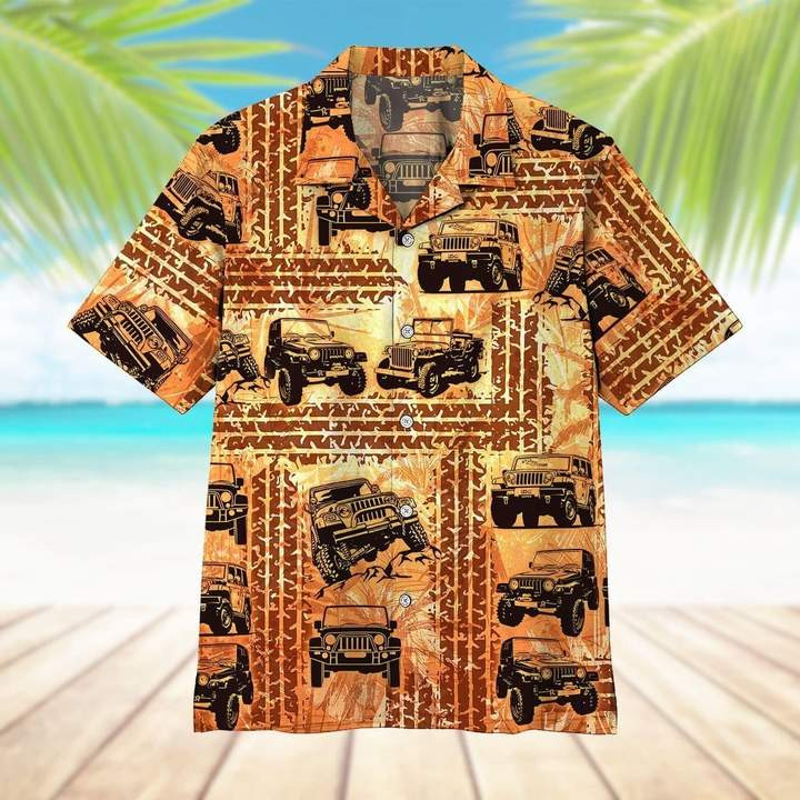 Vintage Jeep Tire Track Hawaiian Shirt | For Men & Women | Adult | HW4278
