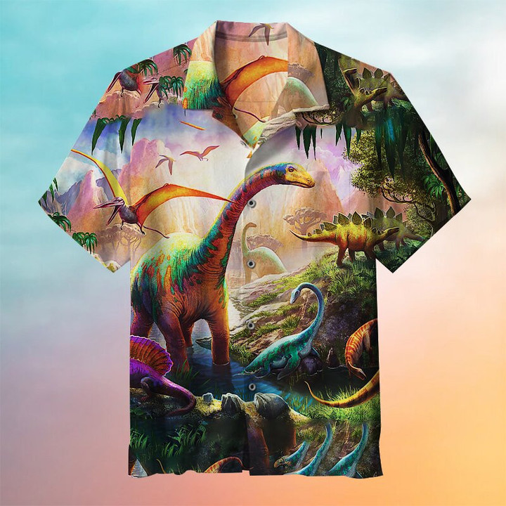 Dinosaur Painting Art Hawaiian Shirt | For Men & Women | Adult | HW6397