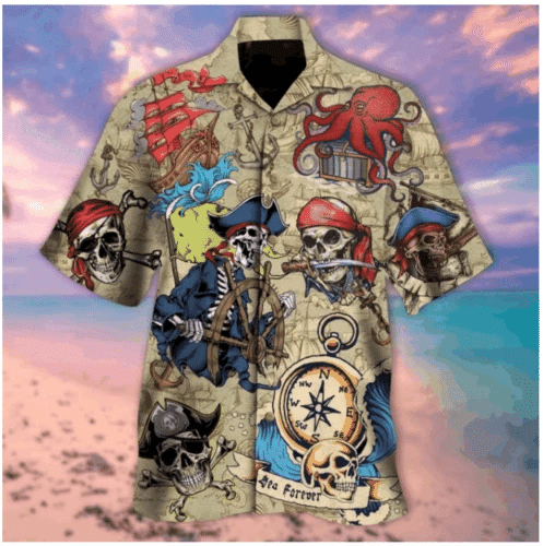 Skull Pirate Hawaiian Shirt | For Men & Women | Adult | HW5267