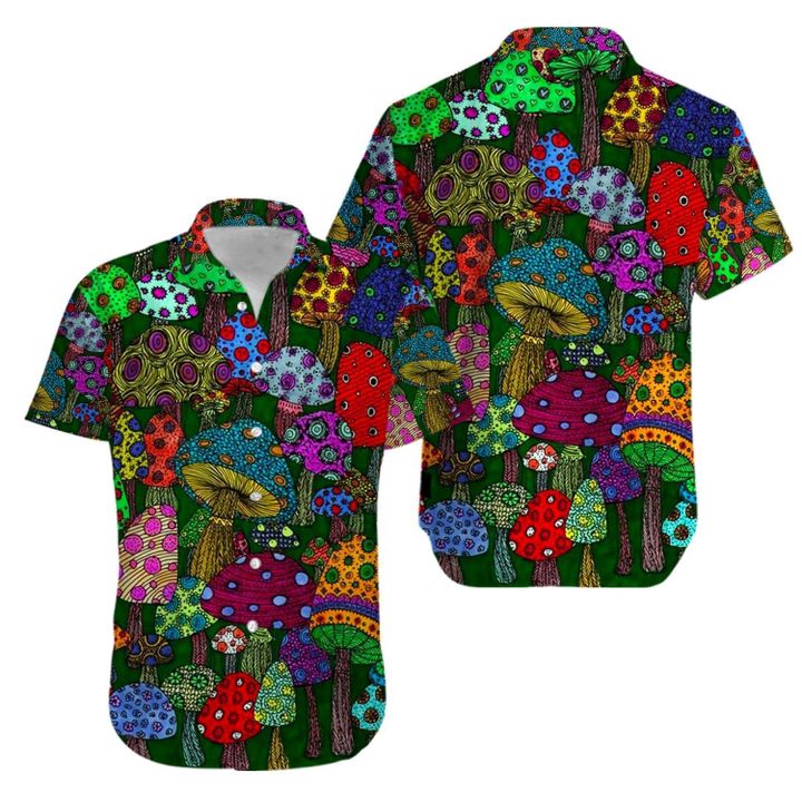 Hippie Vintage Trippy Mushroom Hawaiian Shirt | For Men & Women | Adult | HW8251