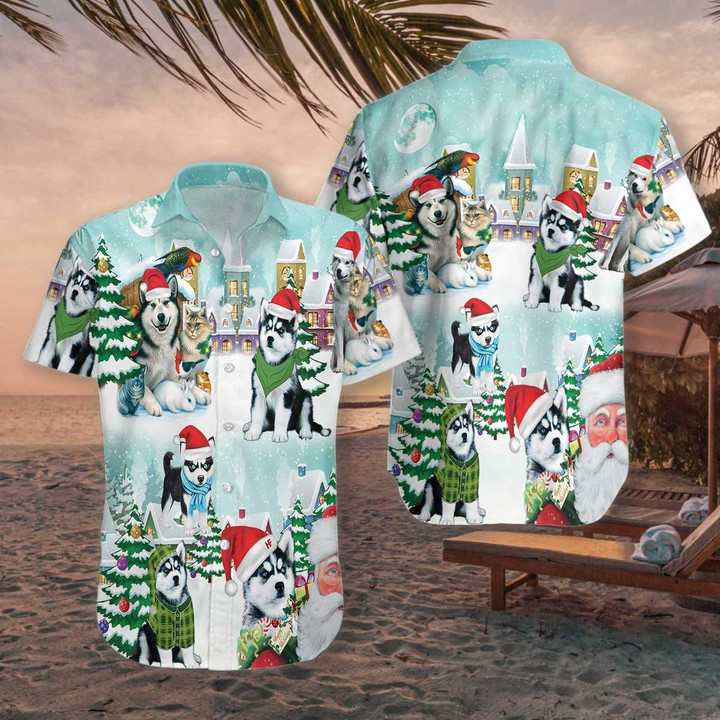 Merry Husky Hawaiian Shirt | For Men & Women | Adult | HW7342